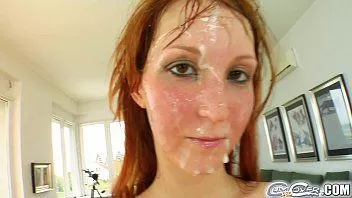 Play Facial bukkake for a redhead