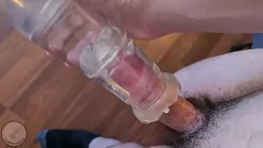 تشغيل الهواة غير المتقدم ديك: Quickshot الضيق Cumshot مع Fleshlight