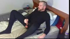 تشغيل يظهر Snappaz المغطى بالدنة من الديك الكبير والكوك أثناء الاستمناء